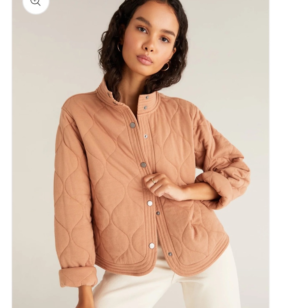 Z SUPPLY Redwood Quilted Jacket - Saddle in size large